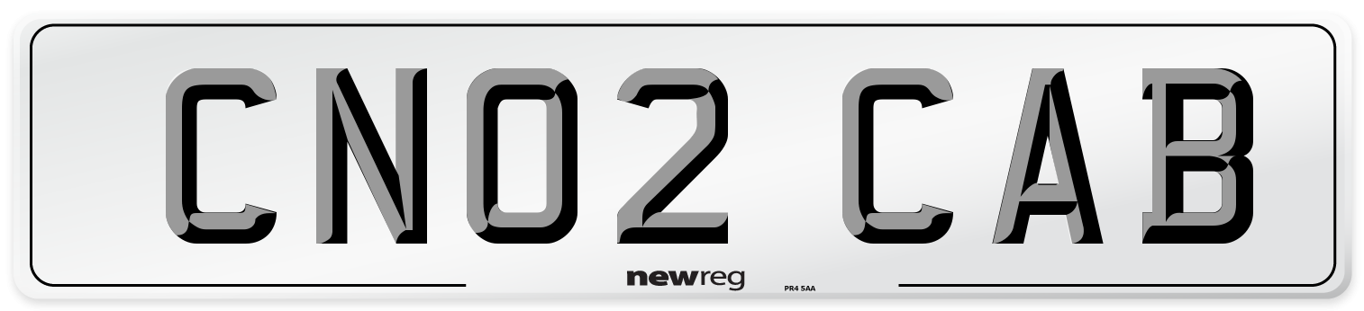 CN02 CAB Number Plate from New Reg